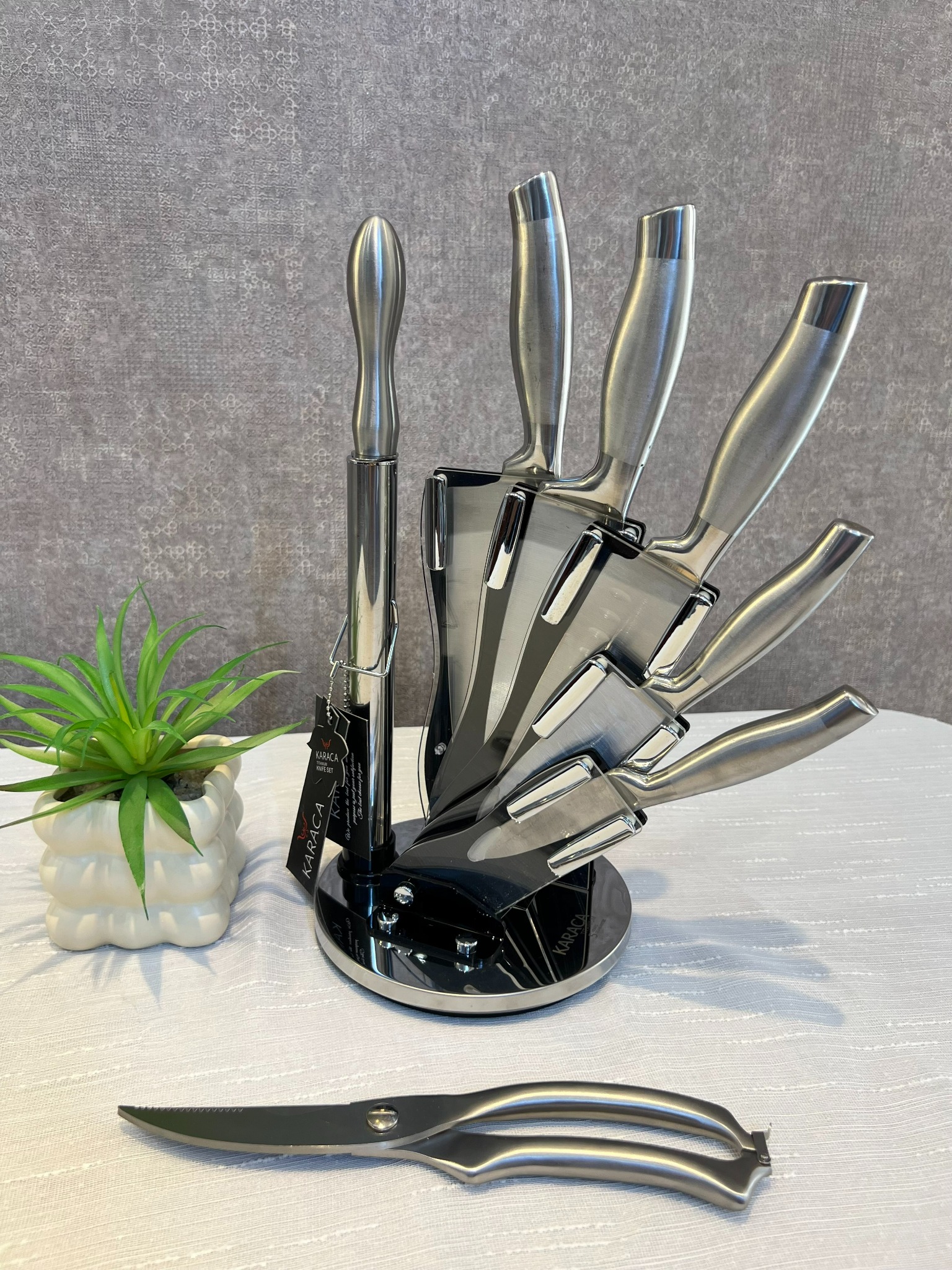 طقم سكاكين مطبخ مع حامل